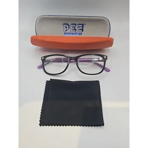 Pez Eyewear P315 Kids Black Metal/Purple Ends 47-16 130 Eyeglass FRAMES ONLY